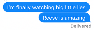 A text sent by the author while watching episode one.